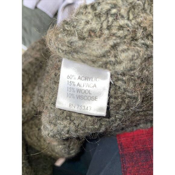 Elisabetta Collection Italy Olive Green Alpaca Wool Blend Cardigan Sweater M - Picture 7 of 7